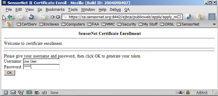 Enrollment form