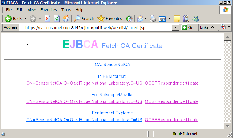 Fetch CA certificate