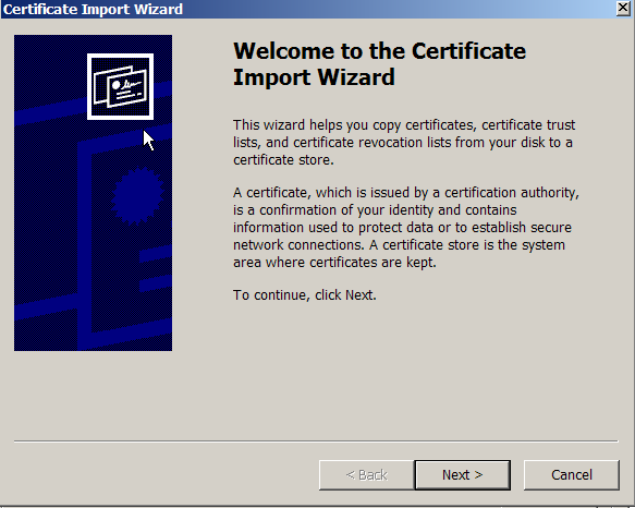 Import wizard