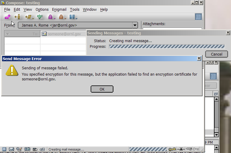Unable to find certificate message