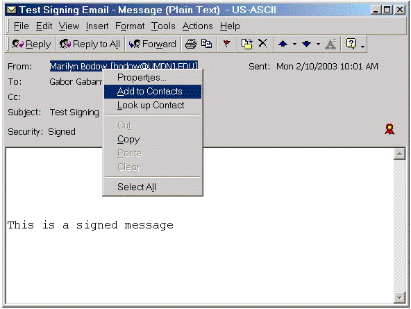 Signing e-mail