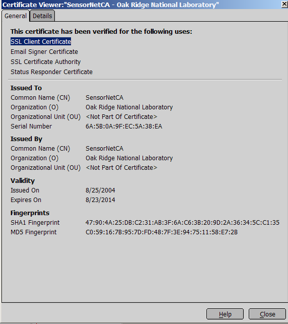 CA certificate properties
