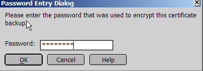 The password used to protect the file
